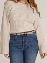 Alie Skinny Leather Belt - Taupe