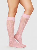 Rosa Lace Knee-Highs -Dusty Pink