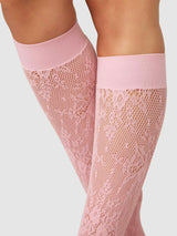 Rosa Lace Knee-Highs -Dusty Pink