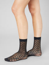 Mila Ruffle Socks - Black