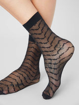 Mila Ruffle Socks - Black
