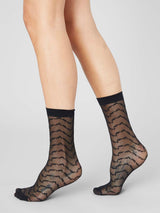 Mila Ruffle Socks - Black