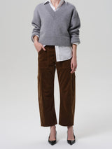 Marcelle Low Slung Easy Leg Cargo - in Corduroy