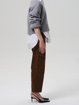 Marcelle Low Slung Easy Leg Cargo - in Corduroy