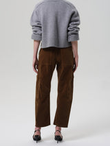 Marcelle Low Slung Easy Leg Cargo - in Corduroy
