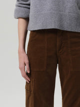 Marcelle Low Slung Easy Leg Cargo - in Corduroy