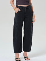 Marcelle Low Slung Easy Leg Cargo - Washed Black