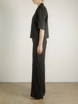 Hepburn Pant in French Linen - Black