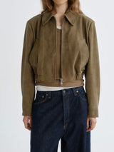 Nahla Cropped Suede Jacket - Canopy