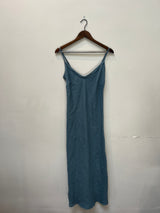 Farrah Slip Dress in French Linen - Sea