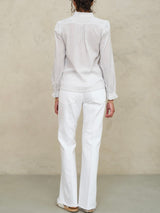 Chrissie Long Sleeve Top - White Stripe