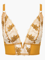 Fiorita Curvy Longline Bralette - Pietra/Dorato