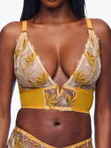 Fiorita Curvy Longline Bralette - Pietra/Dorato