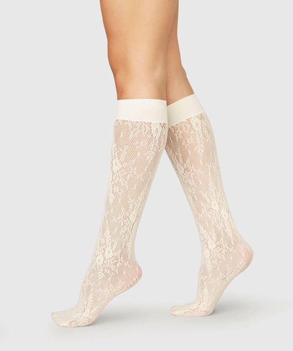 Swedish Stockings Rosa Lace Knee-Highs - Ivory