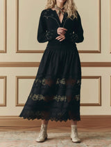 The Rosette Crochet Canary Skirt - Black
