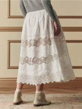 The Rosette Crochet Canary Skirt - Cream