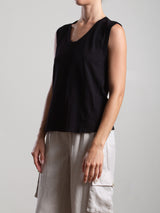 Muscle Shell in Supima Slub - Black