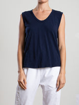 Muscle Shell in Supima Slub - Midnight