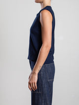 Ava Crop Tank in Supima Slub - Midnight