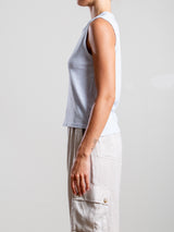 Ava Crop Tank in Supima Slub - Sky