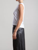 Ava Crop Tank in Supima Slub - White