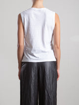 Ava Crop Tank in Supima Slub - White