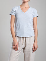 Classic V-Neck Tee in Supima Slub - Breeze