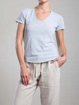 Classic V-Neck Tee in Supima Slub - Breeze