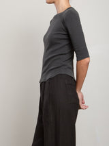 Giada Slim Crew in Lightweight Rib - Vintage Black