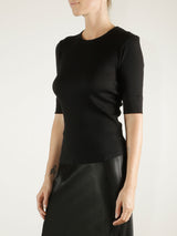 Giada Slim Crew in Lightweight Rib - Black