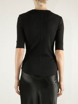 Giada Slim Crew in Lightweight Rib - Black