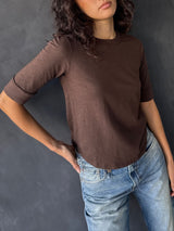 Giada Slim Crew in Supima Slub - Bittersweet