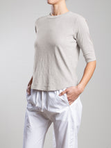 Giada Slim Crew in Supima Slub - Cement