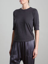Giada Slim Crew in Supima Slub - Carbon