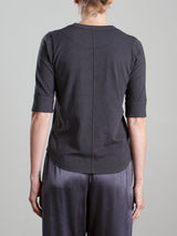 Giada Slim Crew in Supima Slub - Carbon