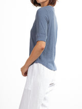 Giada Slim Crew in Supima Slub - Denim