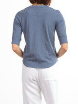 Giada Slim Crew in Supima Slub - Denim