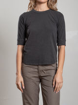Giada Slim Crew in Supima Slub - Vintage Black