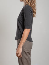 Giada Slim Crew in Supima Slub - Vintage Black