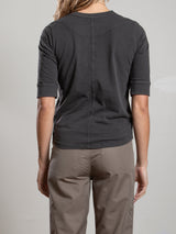 Giada Slim Crew in Supima Slub - Vintage Black