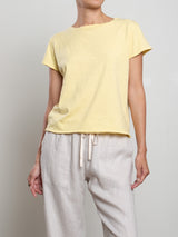 Kerri Boxy Crop Tee in Supima Slub - Butter