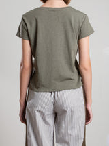 Kerri Boxy Crop Tee in Supima Slub - Artichoke