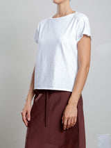 Kerri Boxy Crop Tee in Supima Slub - White