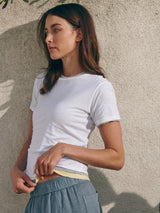 Audrey Baby Tee in Tissue Jersey - White