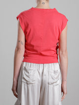 Terrance Tuck Tee in Lightweight Jersey - Poppy