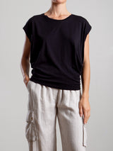 Terrance Tuck Tee in Tissue Jersey - Black