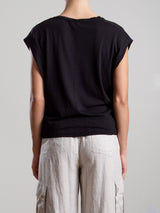 Terrance Tuck Tee in Tissue Jersey - Black