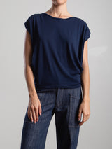 Terrance Tuck Tee in Tissue Jersey - Midnight