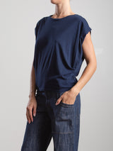 Terrance Tuck Tee in Tissue Jersey - Midnight