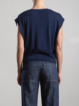 Terrance Tuck Tee in Tissue Jersey - Midnight